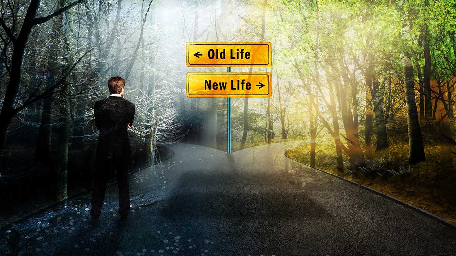 Choix d'un chemin vers une vie nouvelle ou passée